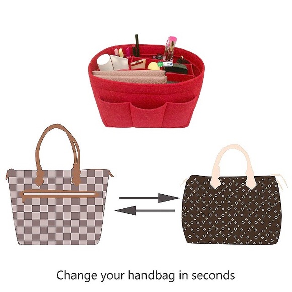 NEW XL Purse tote Insert Protector Organizer GM double zipper side snap pocket - Picture 7 of 10